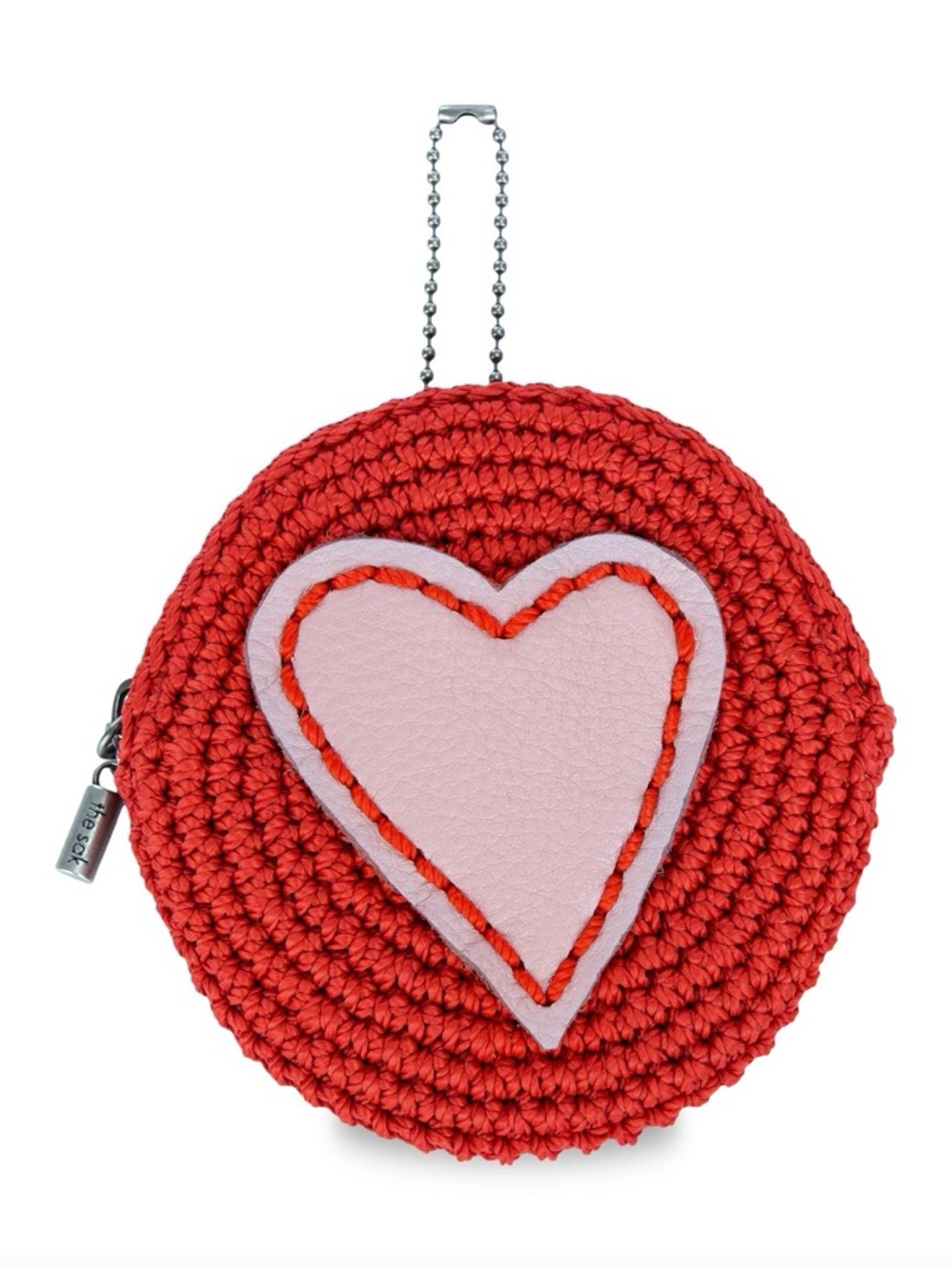 The Sak Tess Sling Bag Red Suede Shoulder Bag with Peace Tassel and Coin Pouch - Picture 8 of 9